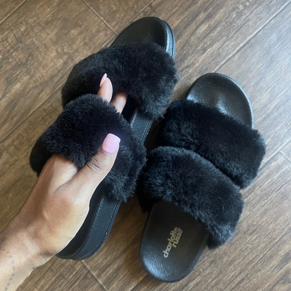 Fur slides | Charlotte Russe - Picture 4 of 4